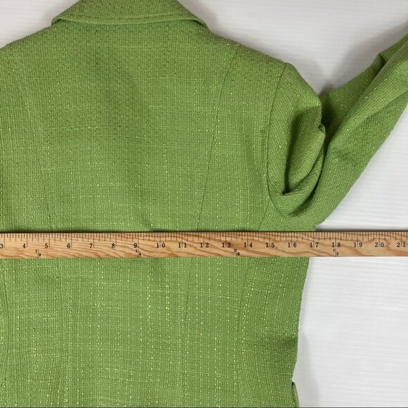Cleo Petite Blazer Lime Green Woven Lined Dry Clean Women's 2 - Picture 9 of 10